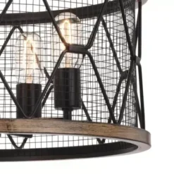 * Indoor Lighting|Discount Patriot Lighting® Elegant Home Bodhi Black & Replica Wood 5-Light Pendant