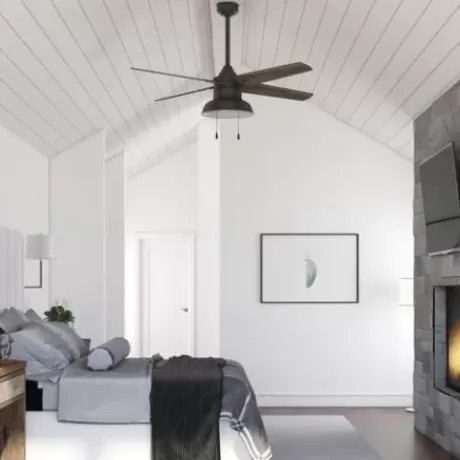 * Ceiling Fans|Discount Patriot Lighting® Amanda 48″ Matte Black Indoor Led Ceiling Fan