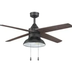 * Ceiling Fans|Discount Patriot Lighting® Amanda 48″ Matte Black Indoor Led Ceiling Fan