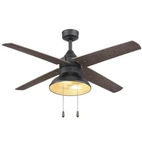 * Ceiling Fans|Discount Patriot Lighting® Amanda 48″ Matte Black Indoor Led Ceiling Fan