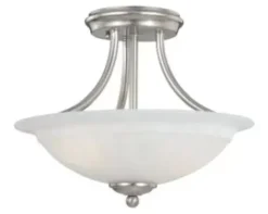 * Indoor Lighting|Discount Patriot Lighting® Savvy Satin Nickel 2-Light Semi-Flush Mount Ceiling Light