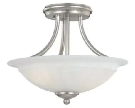 * Indoor Lighting|Discount Patriot Lighting® Savvy Satin Nickel 2-Light Semi-Flush Mount Ceiling Light