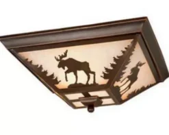 * Indoor Lighting|Discount Patriot Lighting® Yellowstone Burnished Bronze 3-Light Flush Mount Ceiling Light