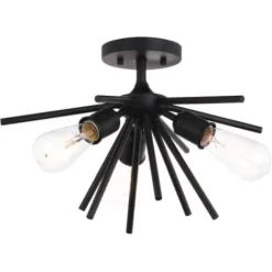 * Indoor Lighting|Discount Patriot Lighting® Estelle Matte Black 3 Light Semi-Flush Mount Ceiling Light