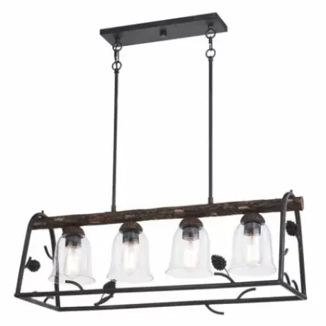 * Indoor Lighting|Discount Patriot Lighting® Spruce Black Walnut 4-Light Island Light