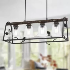 * Indoor Lighting|Discount Patriot Lighting® Spruce Black Walnut 4-Light Island Light