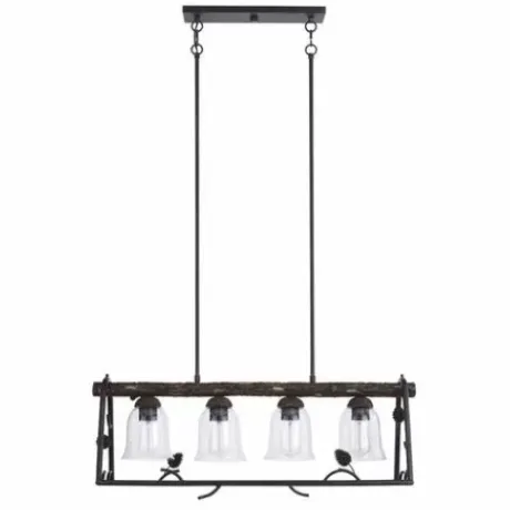 * Indoor Lighting|Discount Patriot Lighting® Spruce Black Walnut 4-Light Island Light