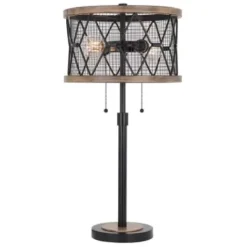 * Indoor Lighting|Discount Patriot Lighting® Elegant Home Bodhi Black & Replica Wood Table Lamp