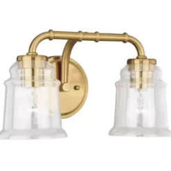 * Indoor Lighting|Discount Patriot Lighting® Toledo Natural Brass 2 Light Vanity Light