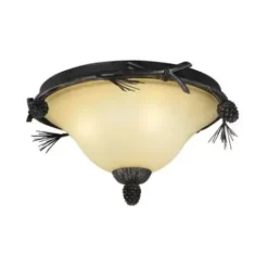 * Indoor Lighting|Flash Sale Patriot Lighting® Pines Black Walnut 3-Light Flush Mount Ceiling Light