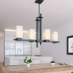 * Indoor Lighting|Flash Sale Patriot Lighting® Michael Matte Black 4-Light Island Light