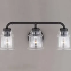 * Indoor Lighting|Flash Sale Patriot Lighting® Toledo Matte Black 3 Light Vanity Light