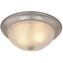 * Indoor Lighting|Flash Sale Patriot Lighting® Paula Satin Nickel 2-Light Flush Mount Ceiling Light – 2 Pack