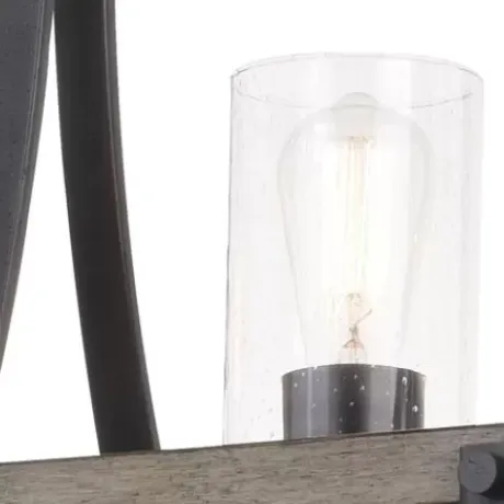 * Indoor Lighting|Flash Sale Patriot Lighting® Elegant Home Brooklyn Natural Iron & Distressed Faux Wood 3 Light Island Light