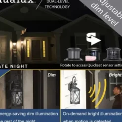 * Outdoor Lighting|Flash Sale Patriot Lighting® Dualux Black Motion Sensor Outdoor Security Wall Light