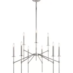* Indoor Lighting|Flash Sale Patriot Lighting® Kedzie Polished Nickel 9 Light Chandelier