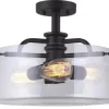 * Indoor Lighting|Flash Sale Patriot Lighting® Samuel Bronze 3-Light Semi-Flush Mount Ceiling Light