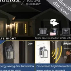 * Outdoor Lighting|Hot Sale Patriot Lighting® Eliza Textured Black Led Motion Sensor Outdoor Wall Light