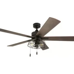 * Ceiling Fans|Hot Sale Patriot Lighting™ Miller Station 52″ Matte Black Industrial Indoor Led Ceiling Fan