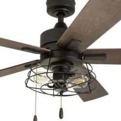 * Ceiling Fans|Hot Sale Patriot Lighting™ Miller Station 52″ Matte Black Industrial Indoor Led Ceiling Fan