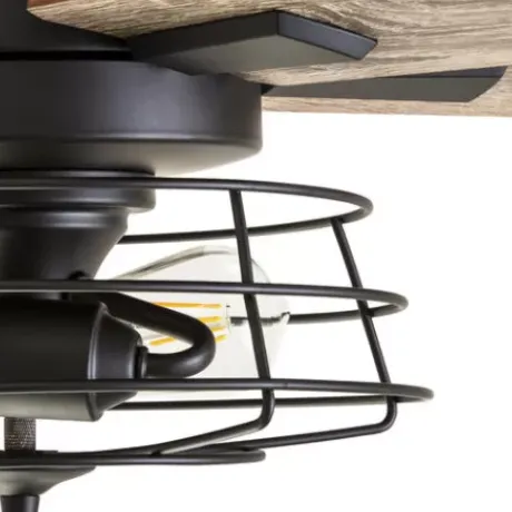 * Ceiling Fans|Hot Sale Patriot Lighting™ Miller Station 52″ Matte Black Industrial Indoor Led Ceiling Fan