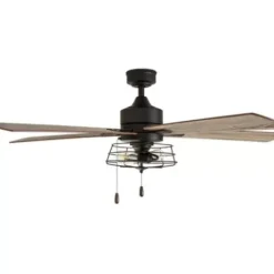 * Ceiling Fans|Hot Sale Patriot Lighting™ Miller Station 52″ Matte Black Industrial Indoor Led Ceiling Fan