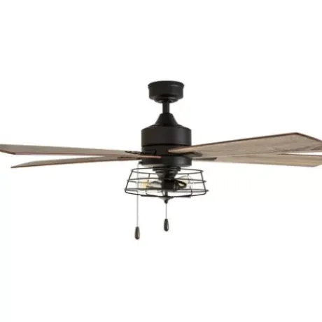 * Ceiling Fans|Hot Sale Patriot Lighting™ Miller Station 52″ Matte Black Industrial Indoor Led Ceiling Fan