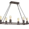 * Indoor Lighting|Hot Sale Patriot Lighting® Elegant Home Pipper Matte Black 6 Light Island Light