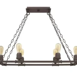 * Indoor Lighting|Hot Sale Patriot Lighting® Elegant Home Pipper Matte Black 6 Light Island Light