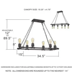 * Indoor Lighting|Hot Sale Patriot Lighting® Elegant Home Pipper Matte Black 6 Light Island Light