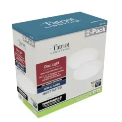 * Indoor Lighting|Hot Sale Patriot Lighting® 7″ White Disc Light – 2 Pack