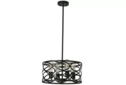 * Indoor Lighting|Hot Sale Patriot Lighting® Phinny Matte Black 4-Light Pendant/Semi-Flush Mount Ceiling Light