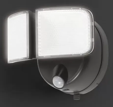 * Outdoor Lighting|New Patriot Lighting® Bronze Led Dual Head Motion Sensor Outdoor Security Flood Light