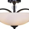 * Indoor Lighting|New Patriot Lighting® Chantelle Matte Black 3-Light Semi-Flush Mount Ceiling Light
