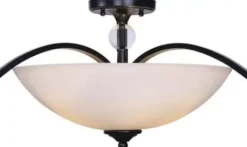 * Indoor Lighting|New Patriot Lighting® Chantelle Matte Black 3-Light Semi-Flush Mount Ceiling Light