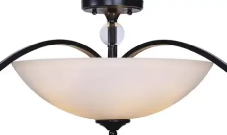 * Indoor Lighting|New Patriot Lighting® Chantelle Matte Black 3-Light Semi-Flush Mount Ceiling Light