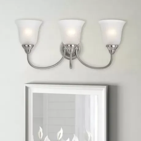 * Indoor Lighting|New Patriot Lighting® Chesley Satin Nickel 3-Light Vanity Light