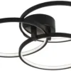 * Indoor Lighting|New Patriot Lighting® Cirillo Black Integrated Led Flush Mount Ceiling Light
