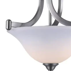 * Indoor Lighting|New Patriot Lighting® Dee Brushed Nickel 2-Light Semi-Flush Mount Ceiling Light