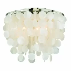* Indoor Lighting|New Patriot Lighting® Elsa Satin Nickel 3-Light Flush Mount Ceiling Light