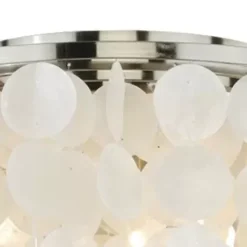 * Indoor Lighting|New Patriot Lighting® Elsa Satin Nickel 3-Light Flush Mount Ceiling Light