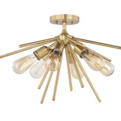 * Indoor Lighting|New Patriot Lighting® Estelle Nautral Brass 6 Light Semi-Flush Mount Ceiling Light