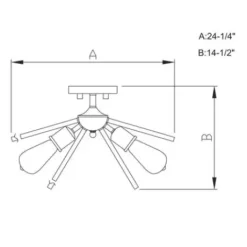 * Indoor Lighting|New Patriot Lighting® Estelle Nautral Brass 6 Light Semi-Flush Mount Ceiling Light