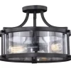 * Indoor Lighting|New Patriot Lighting® Holbrook Noble Bronze Semi-Flush Mount Ceiling Light