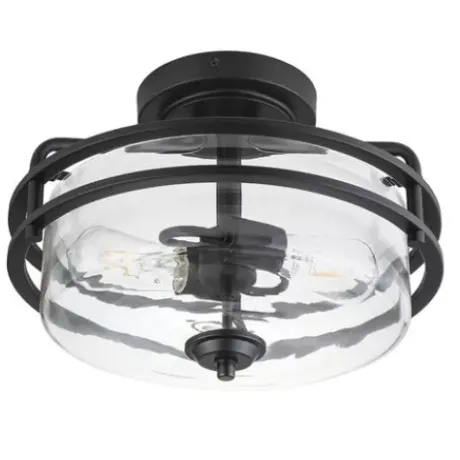* Indoor Lighting|New Patriot Lighting® Joska Matte Black 2-Light Semi-Flush Mount Ceiling Light
