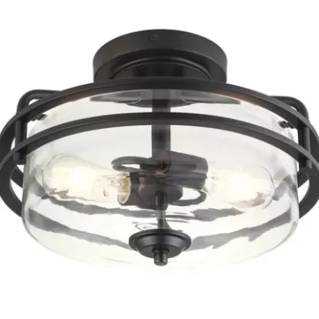 * Indoor Lighting|New Patriot Lighting® Joska Matte Black 2-Light Semi-Flush Mount Ceiling Light