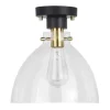 * Indoor Lighting|New Patriot Lighting® Kenzie Matte Black & Gold 1-Light Semi-Flush Mount Ceiling Light