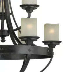 * Indoor Lighting|New Patriot Lighting® Lancaster 9-Light Black Walnut Chandelier