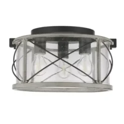 * Indoor Lighting|New Patriot Lighting® Lizzie Matte Black 3-Light Flush Mount Ceiling Light
