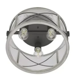 * Indoor Lighting|New Patriot Lighting® Lizzie Matte Black 3-Light Flush Mount Ceiling Light